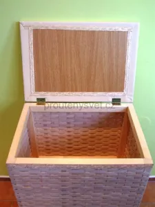 Koš na prádlo - lavička, bambus světlý, BK - 50