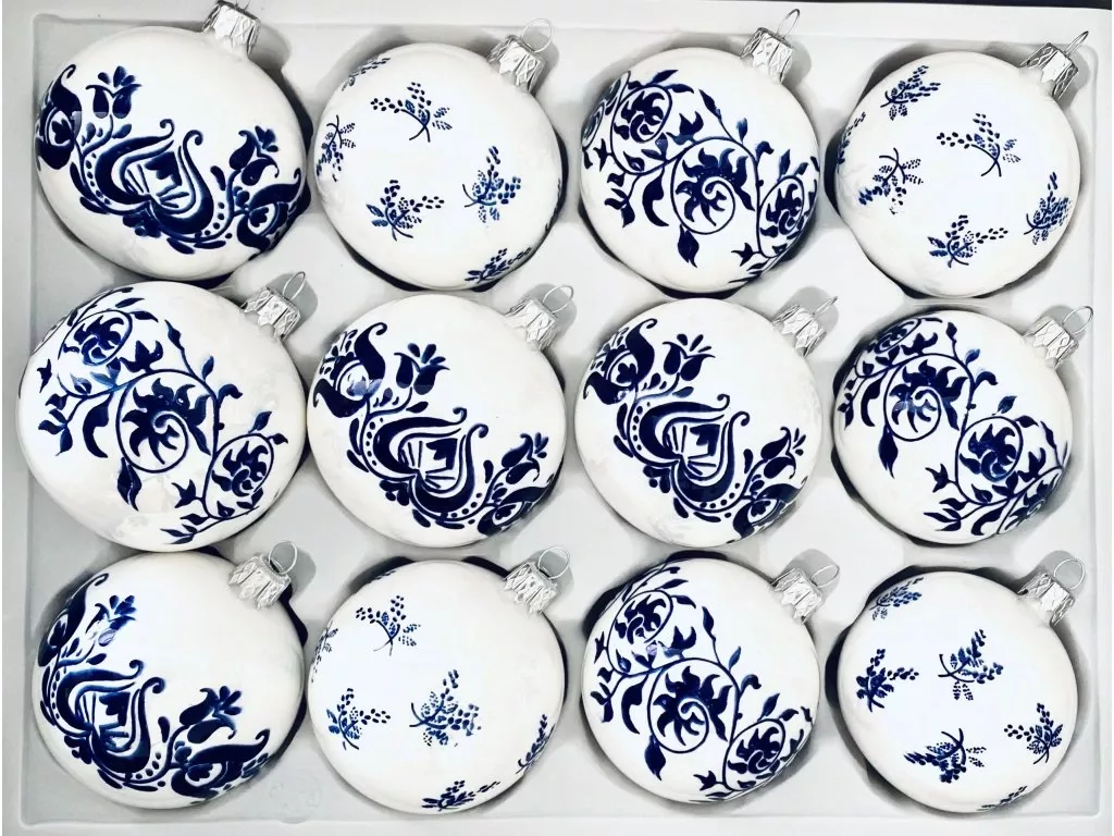 Skleněné ozdoby SOUDRŽNOST, sada 12 ks, velikost 7 cm Irisa